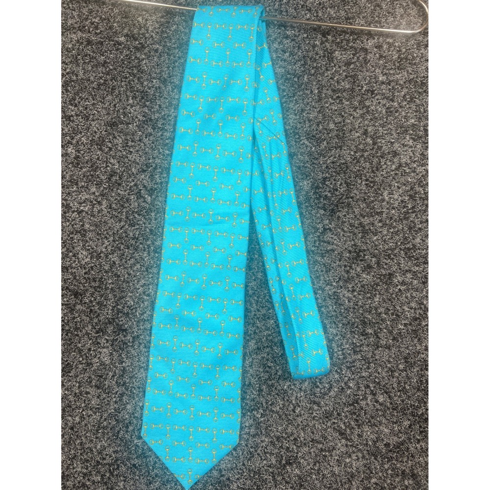 Southern Proper Tie Mens OS Turquoise Horse Bit Silk Equestrian Preppy Necktie